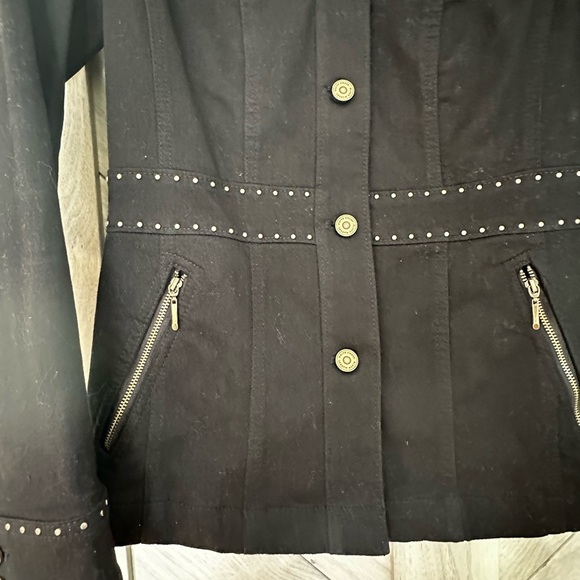 White House Black Market Black Studded Blazer - Picture 2 of 8